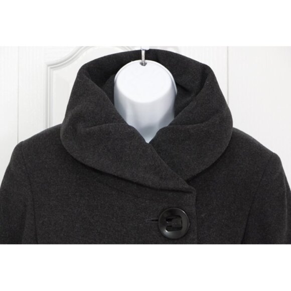 *SOLD* Mallia dark grey wool/cashmere midi winter coat - Picture 2 of 10